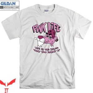 White Pink T-Shirt Pink Life Paint Art Cartoon T shirt