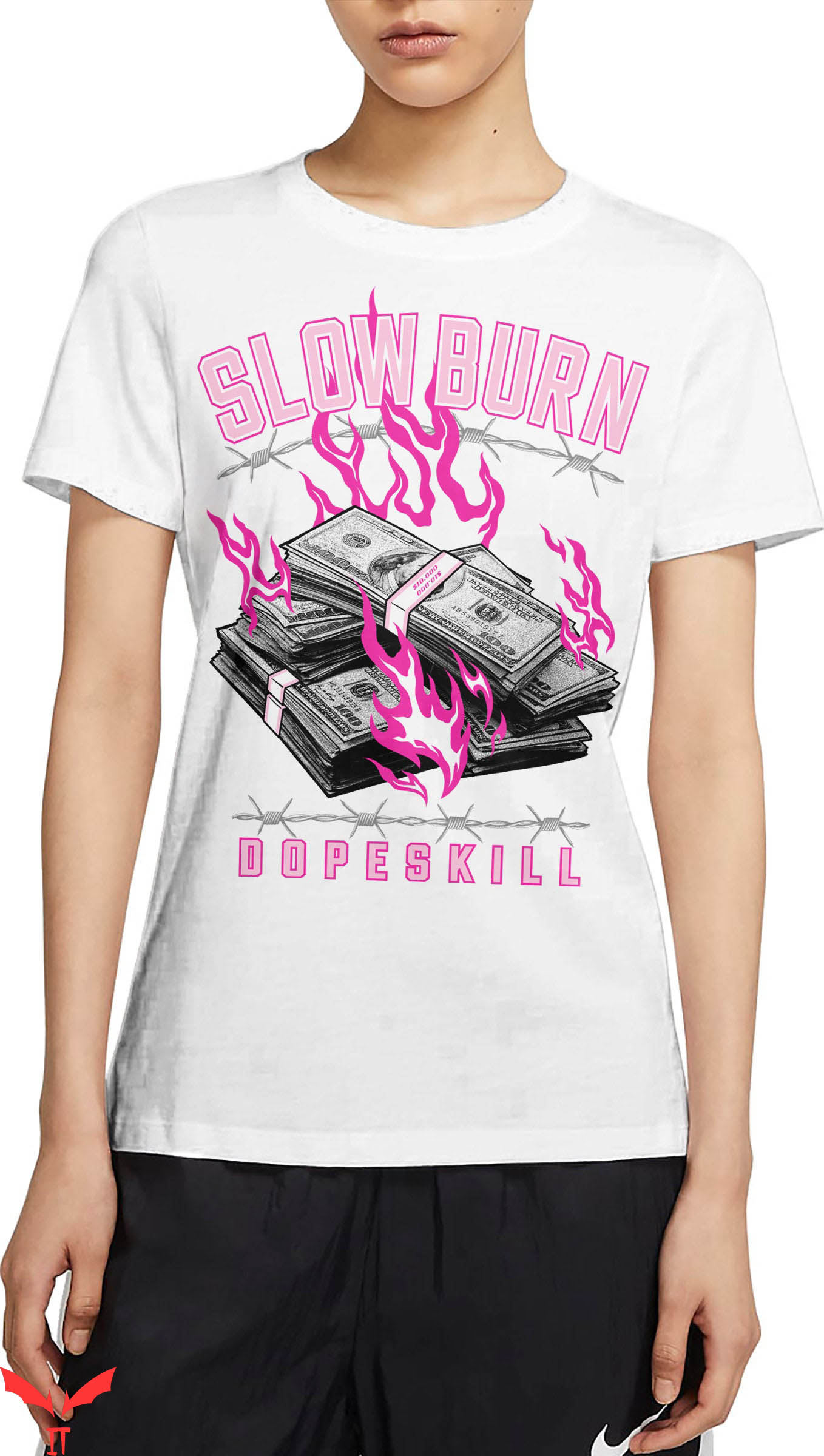 White Pink T-Shirt Triple Pink Dunk Low DopeSkill T-shirt