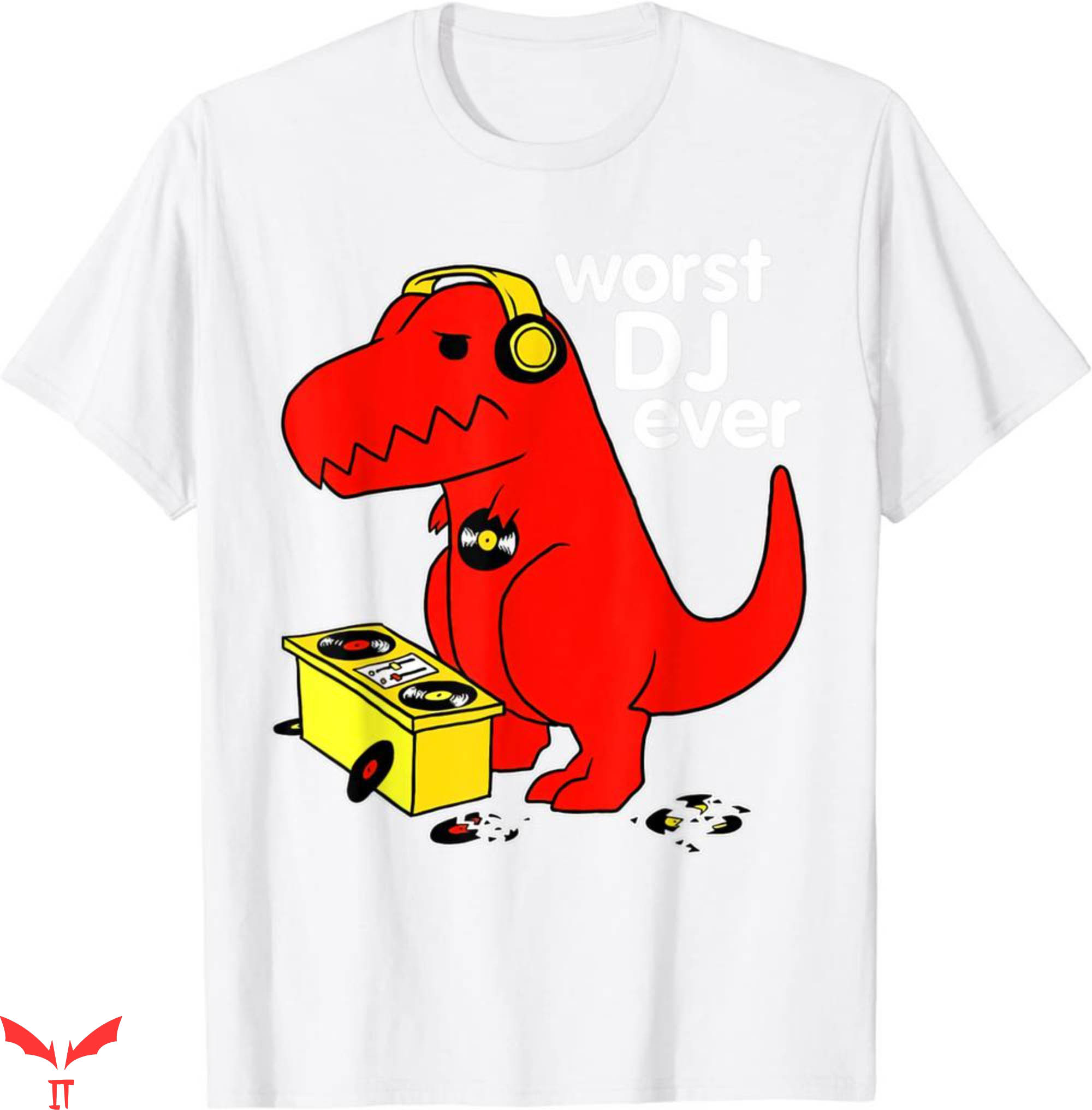 Worst T-Shirt Worst Dj Ever Funny T Rex Dinosaur Sarcastic