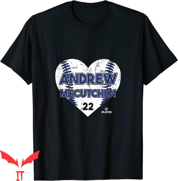 Andrew McCutchen T-Shirt Heart Baseball Sports Trendy Tee