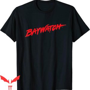 Baywatch T-Shirt Red Logo Action Drama Comedy TV Series
