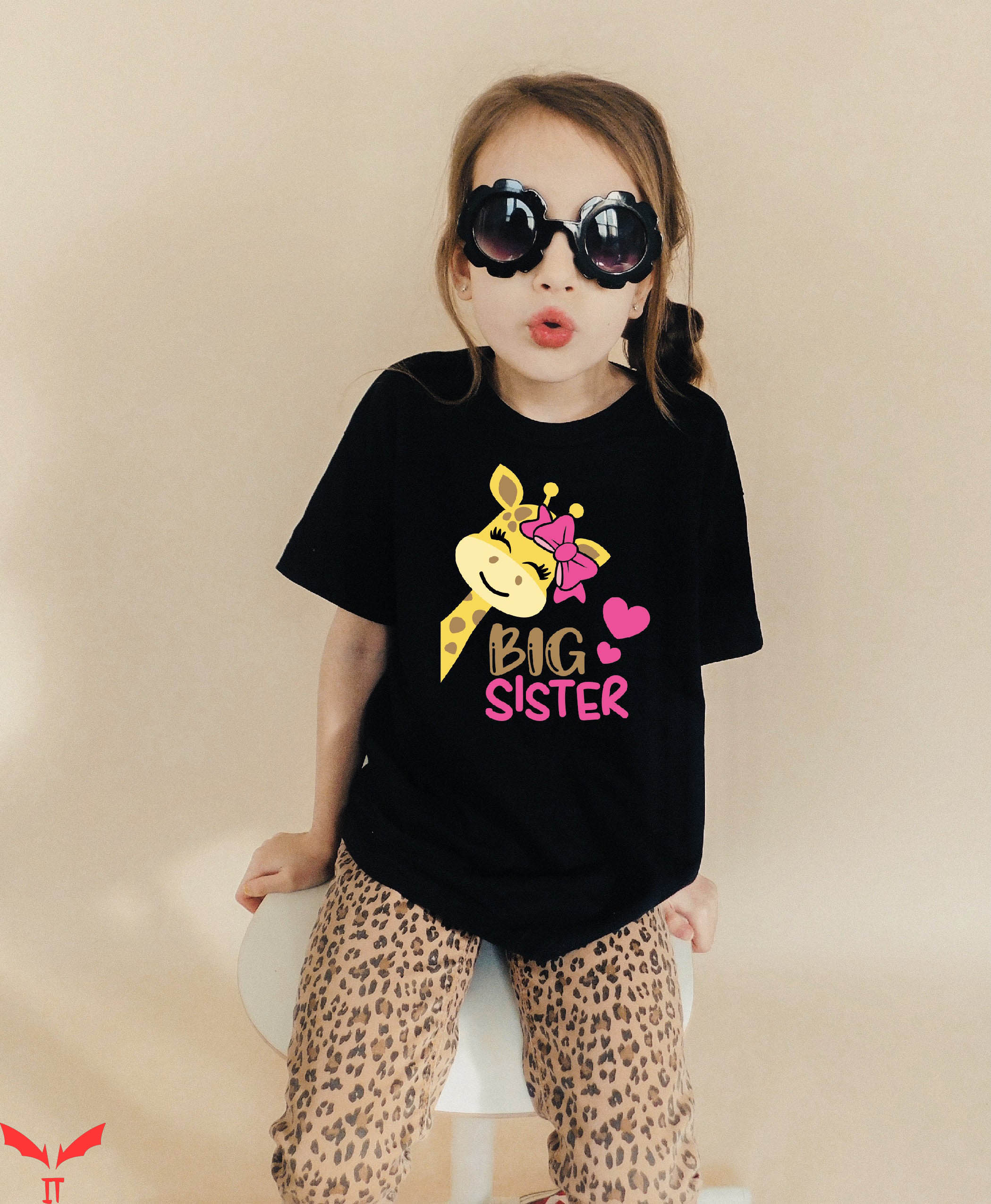 Big Sister And Big Brother T-Shirt Big Sis Giraffe Siblings