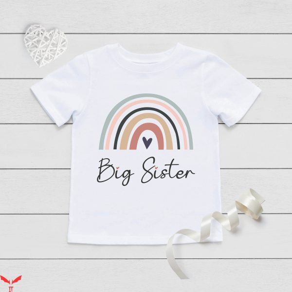 Big Sister Big Brother T-Shirt Big Sis Cute Rainbow