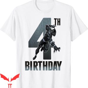 Black Panther Birthday T-Shirt Action Pose 4th Birthday