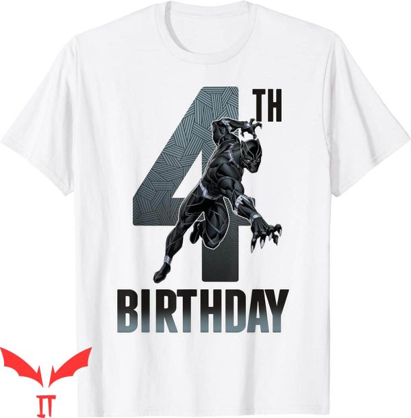 Black Panther Birthday T-Shirt Action Pose 4th Birthday