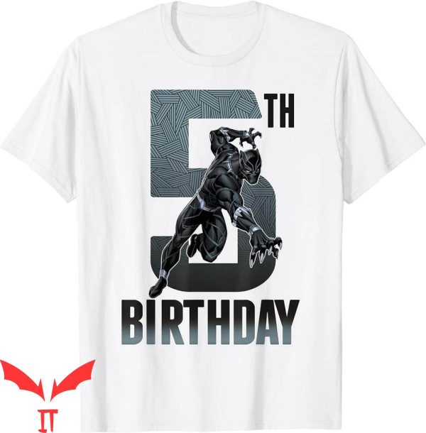 Black Panther Birthday T-Shirt Action Pose 5th Birthday