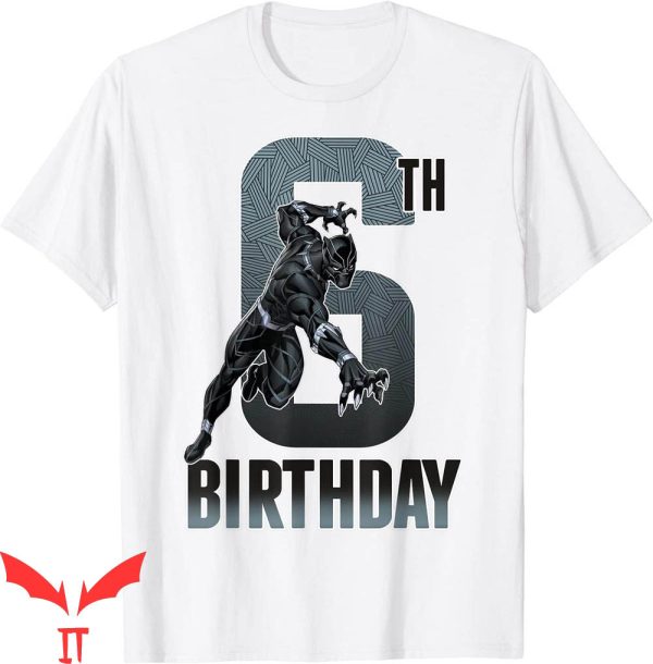 Black Panther Birthday T-Shirt Action Pose 6th Birthday