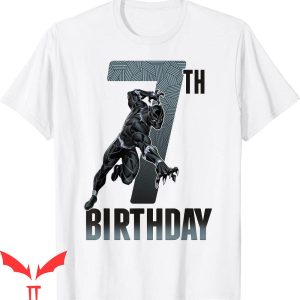 Black Panther Birthday T-Shirt Action Pose 7th Birthday