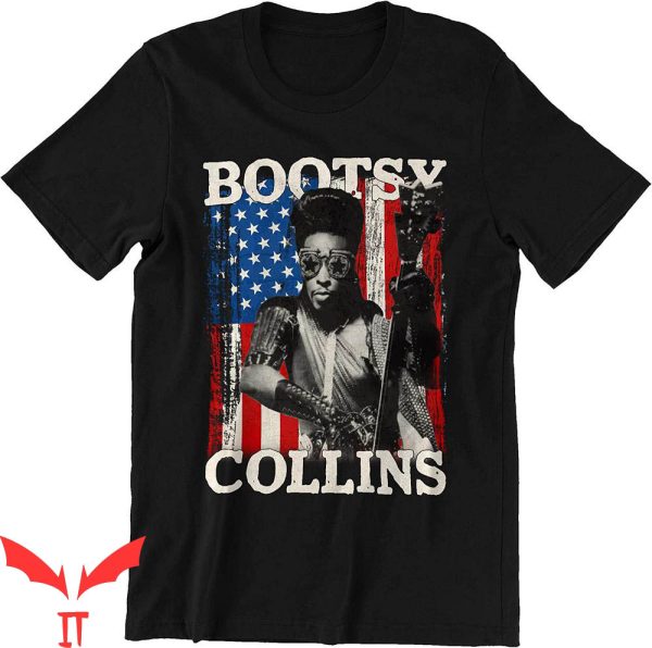 Bootsy Collins T-Shirt USA Flag Famous Bass Guitarist Singer