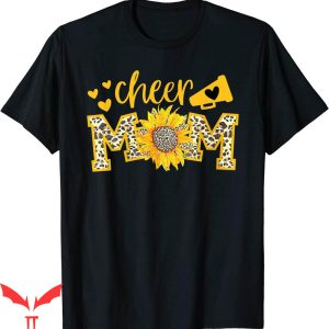 Cheer T-Shirt Cheer Mom Megaphone Cute Sunflower Leopard