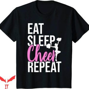 Cheer T-Shirt Funny Cute Eat Sleep Cheer Repeat T-Shirt
