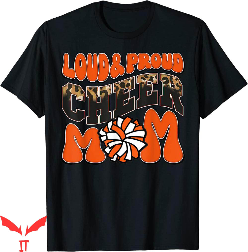 Cheer T-Shirt Loud Proud Cheer Mom Orange Team Leopard Cheer T-Shirt Loud Proud Cheer Mom Orange Team Leopard