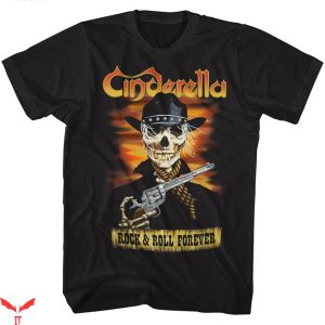 Cinderella Band T-Shirt Skelerella Rock Music Band Retro Tee
