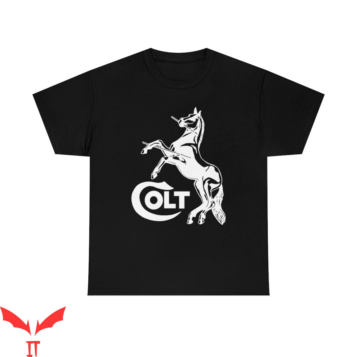 Colt 45 T-Shirt Colt Firearms Gun Horse Logo Funny Tee