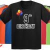 Curious George Birthday T-Shirt 9th Birthday Balloons Party