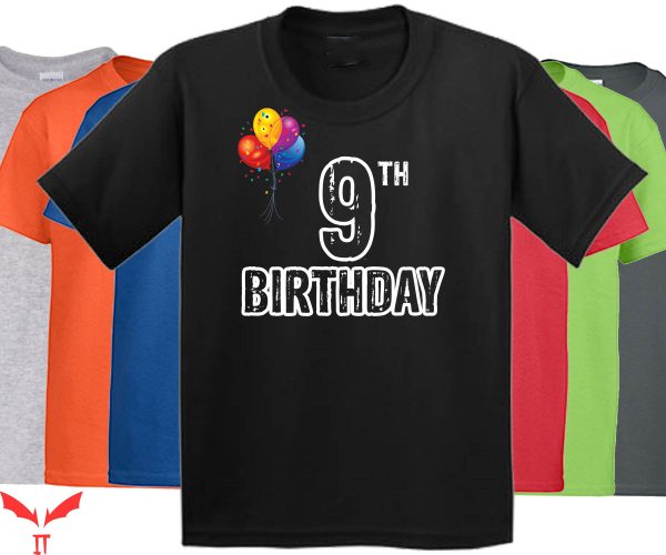 Curious George Birthday T-Shirt 9th Birthday Balloons Party