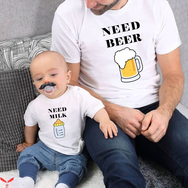 Dad And Me T-Shirt Fathers Son Matching Drinking Buddies