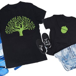 Dad And Me T-Shirt Matching Father’s Day Acorn Tree Tee