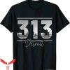 Detroit Lines T-Shirt 313 Area Code Skyline Michigan Vintage