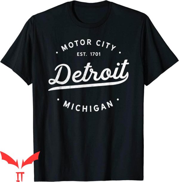 Detroit Lines T-Shirt Classic Retro Vintage Michigan Motor