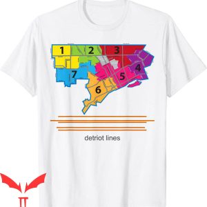 Detroit Lines T-Shirt Map Michigan Vintage Trendy Tee