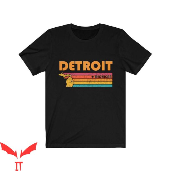 Detroit Lines T-Shirt Michigan City Retro Idea Tourist Tee