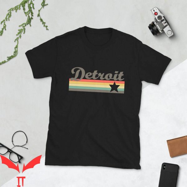 Detroit Lines T-Shirt Michigan Retro City Vintage Tee
