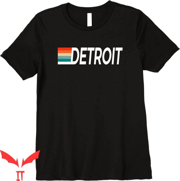 Detroit Lines T-Shirt Michigan Retro Lines Vintage Tee
