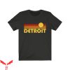 Detroit Lines T-Shirt Michigan Retro Sunset Detroit Tee