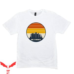 Detroit Lines T-Shirt Retro Detroit Michigan Art Skyline