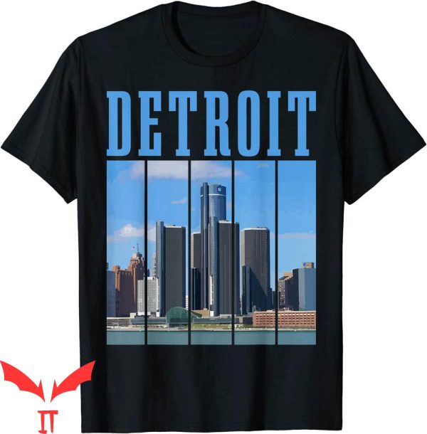 Detroit Lines T-Shirt Skyline 313 Michigan Vintage Pride