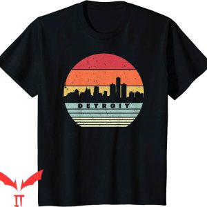 Detroit Lines T-Shirt Souvenir Retro Style USA Skyline Tee