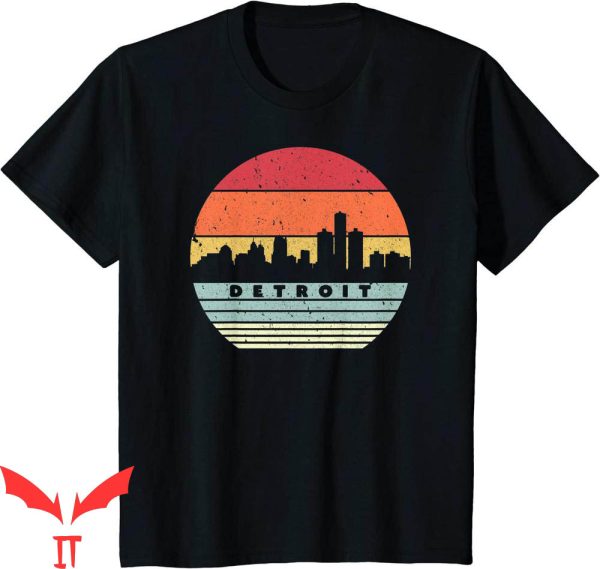 Detroit Lines T-Shirt Souvenir Retro Style USA Skyline Tee