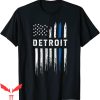 Detroit Lines T-Shirt Thin Blue Line Heart Police Officer