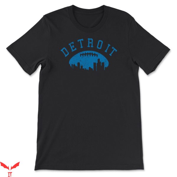 Detroit Lines T-Shirt Vintage Michigan Football City Skyline