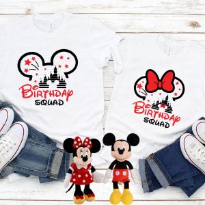 Disney Birthday Squad T-Shirt Minnie Mickey Couple Crew