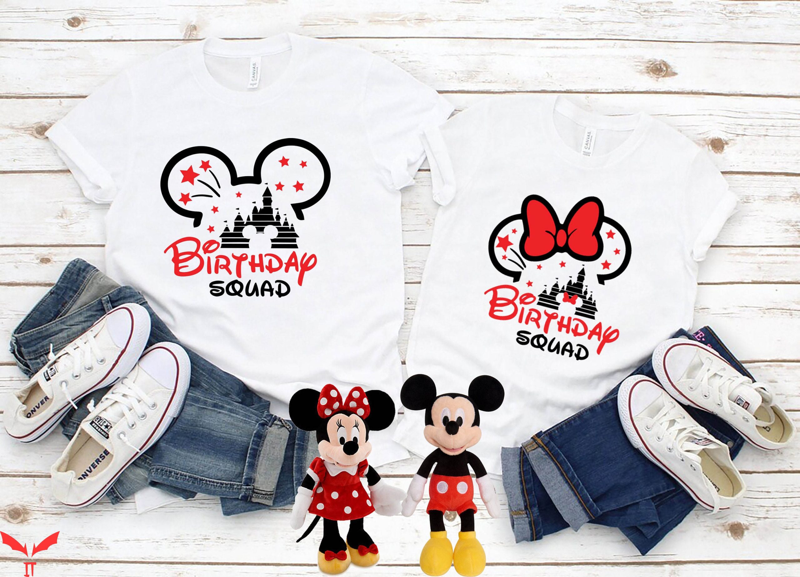 Disney Birthday Squad T-Shirt Minnie Mickey Couple Crew
