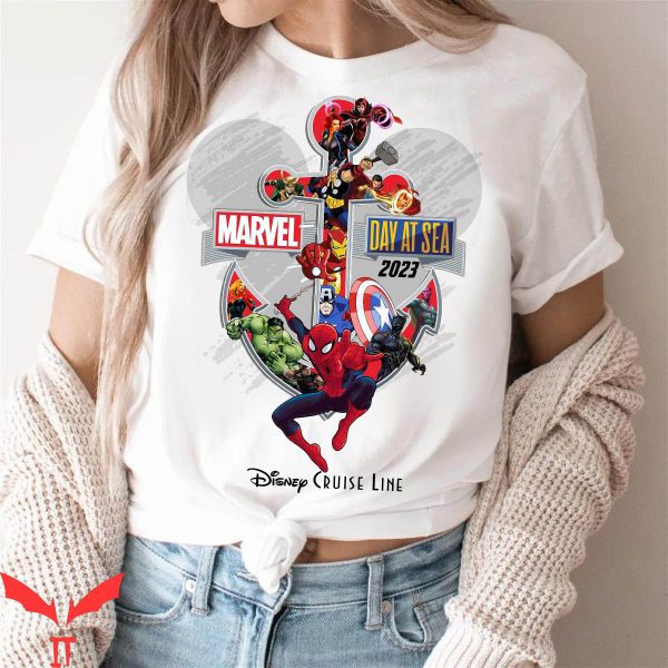 Disney Cruise T-Shirt Marvel Day At Sea Line Family Tee