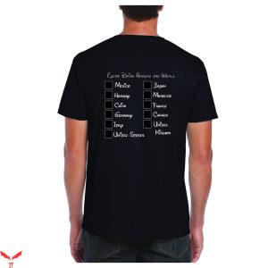 Disney Drinking Around The World T-Shirt Alcohol Checklist