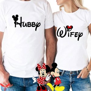 Disney Husband And Wife T-Shirt Wifey Hubby Honeymoon