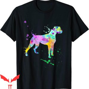 Dog Lover T-Shirt Boxer Dog Breed Paint Splatter Art Pet