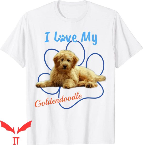 Dog Lover T-Shirt I Love My Goldendoodle Best Dog Paw Print