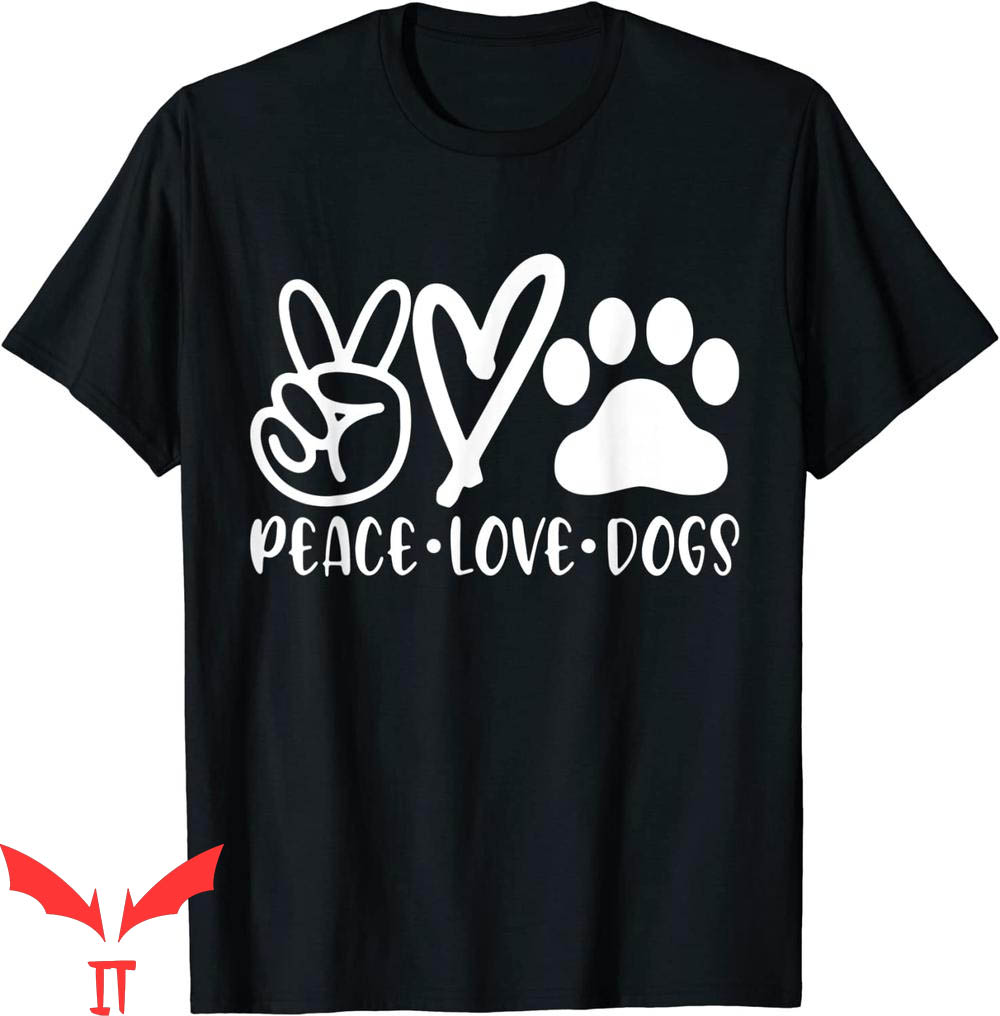 Dog Lover T-Shirt Retro Vintage Peace Love Dog Funny Tee