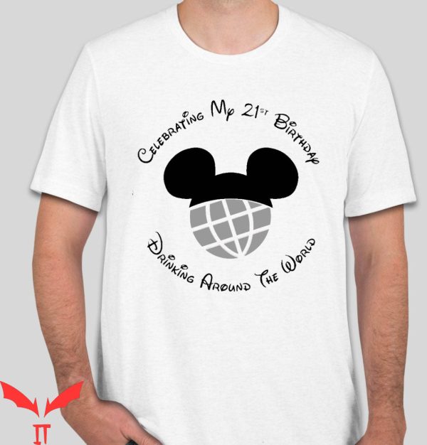 Drink Around The World Epcot T-Shirt 21st B-Day Mickey