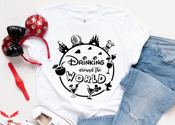 Drink Around The World Epcot T-Shirt Disney Trip Epcot