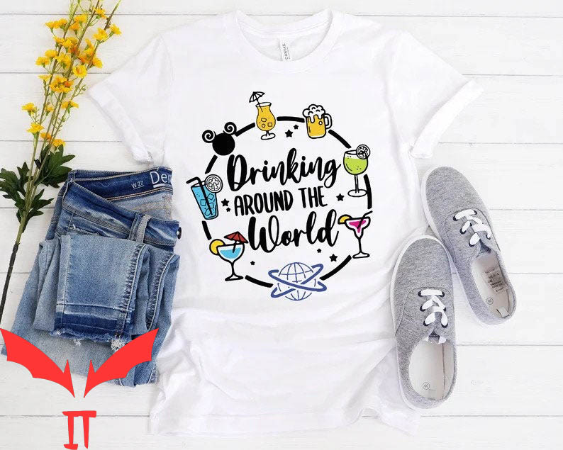 Drink Around The World Epcot T-Shirt Snacking Holiday Drink Around The World Epcot T-Shirt Snacking Holiday