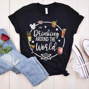 Drink Around The World Epcot T-Shirt Vacation Drinking Tee