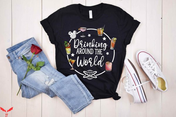 Drink Around The World Epcot T-Shirt Vacation Drinking Tee