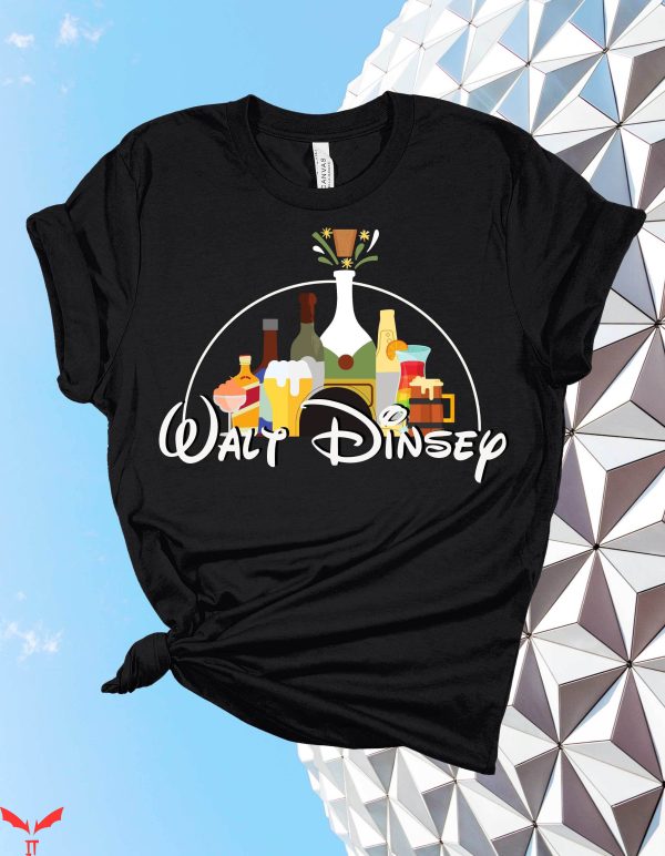 Drink Around The World Epcot T-Shirt Walt Dinsey Tipsy