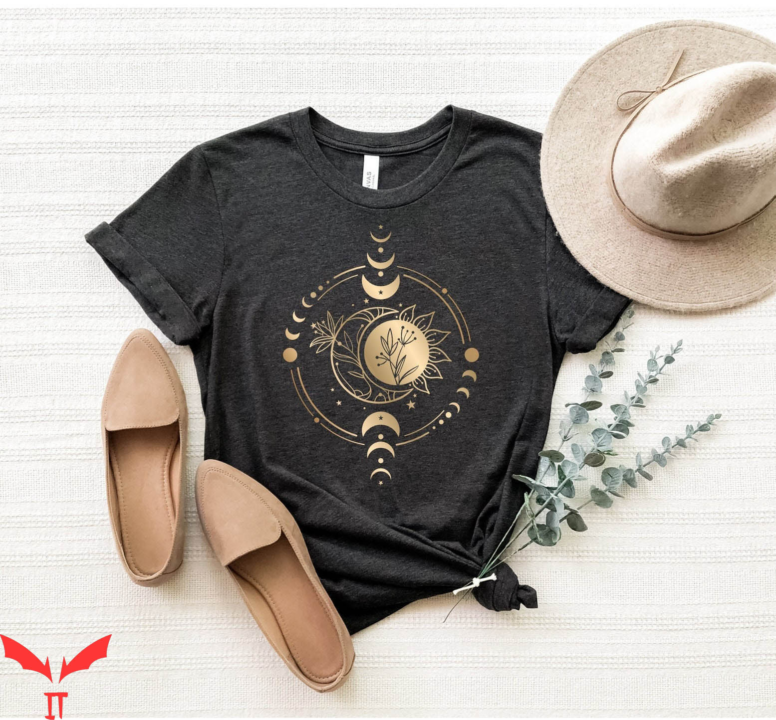 Earthy T-Shirt Mystic Moon And Sun Boho Vintage Shirt